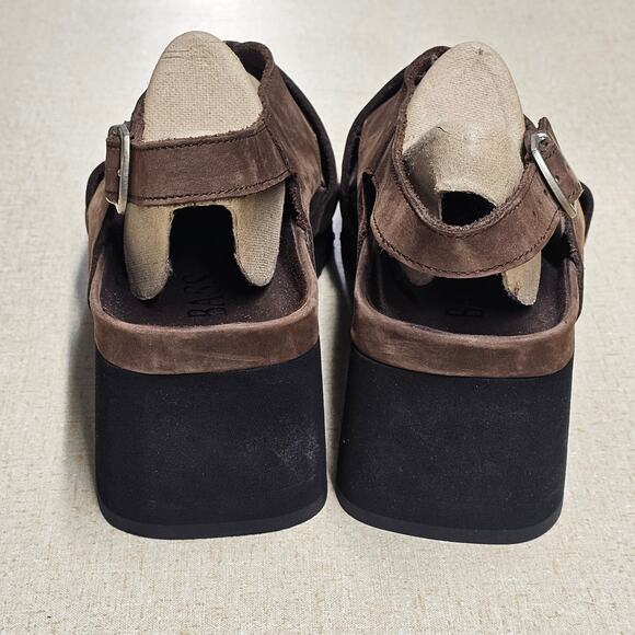 Bass Leather Wedge Sandal Adjustable Strap Brown Womens Size 9 M Neutral - Picture 2 of 9